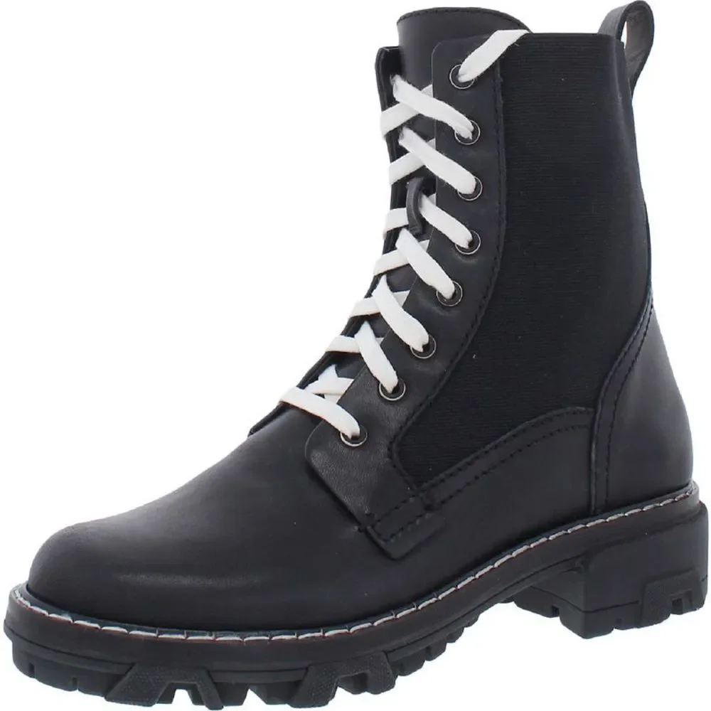 Rag & Bone Womens Shiloh Black Leather Ankle Combat & Lace-up Boots Shoes NWOB